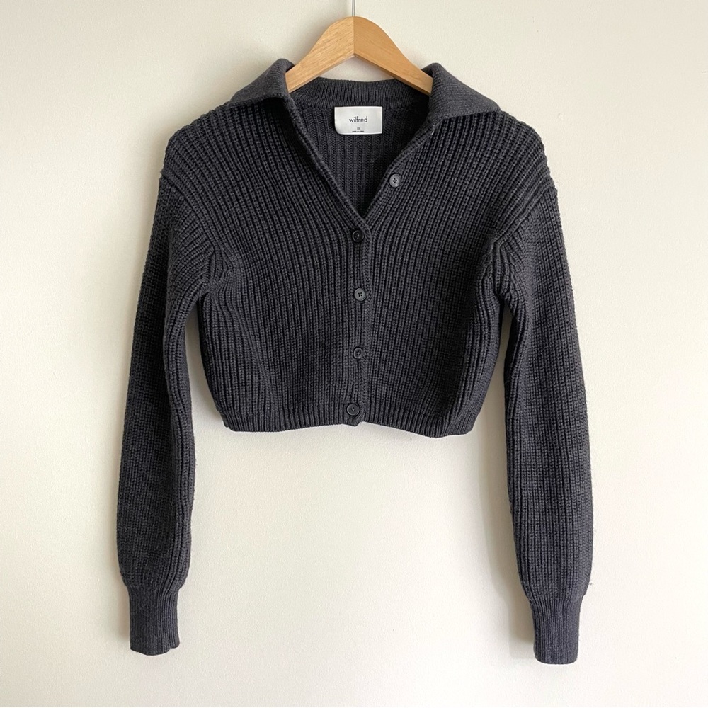 Aritzia Wilfred Nasim Nextdoor Sweater in Heather Charcoal